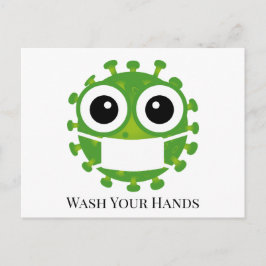 カスタム文字/カラーグリーンウイルス胚葉文字洗い手 ポストカード