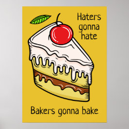 カスタム文字&カラーケーキスライスポスター ポスター