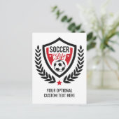 カスタム文字&カラーサッカーロゴはがき ポストカード (スタンド正面)