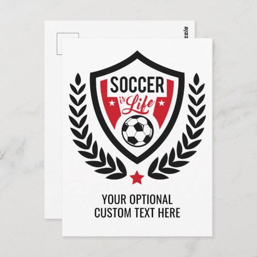 カスタム文字&カラーサッカーロゴはがき ポストカード (正面/裏面)