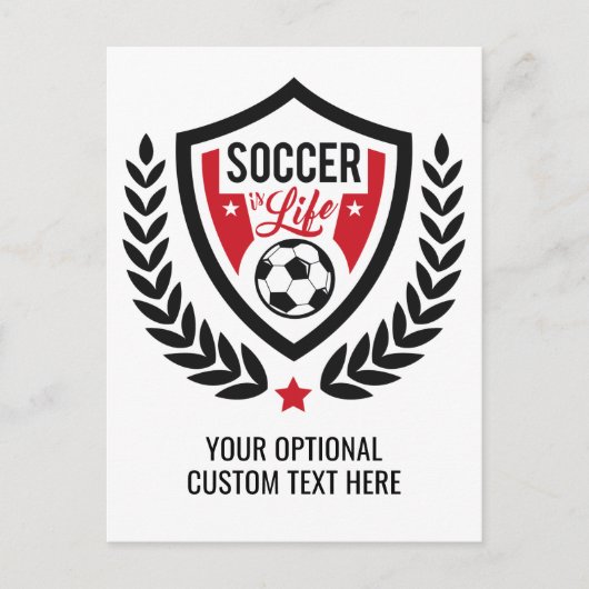 カスタム文字&カラーサッカーロゴはがき ポストカード (正面)