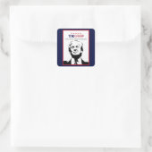 カスタム文字/カラートランプ'24フォトレッドホワイト&ブルー スクエアシール (バッグ)