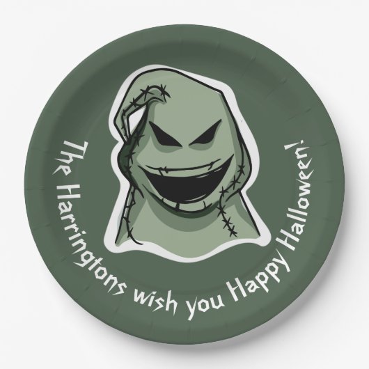 カスタム文字&カラーハロウィーンクリーチャー1/4 ペーパープレート (正面)