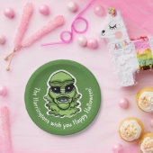 カスタム文字&カラーハロウィーンクリーチャー4/4 ペーパープレート (パーティー)