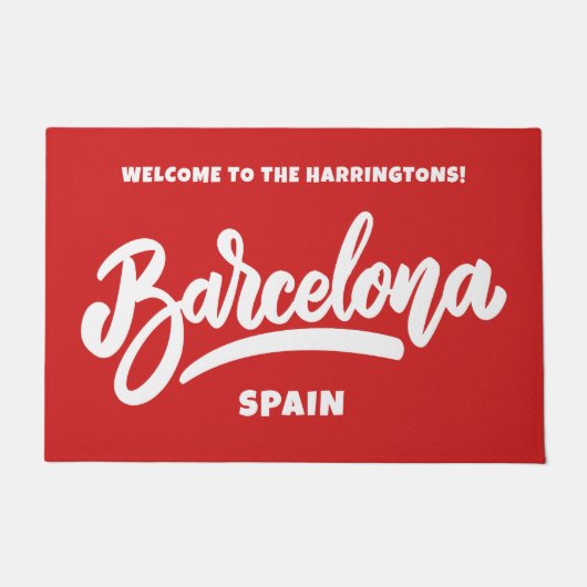 カスタム文字&カラーバルセロナ ドアマット (正面)