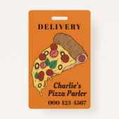 カスタム文字&カラーピザスライスバッジ バッジ (正面)