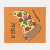 カスタム文字&カラーピザスライス毛布 フリースブランケット (正面(横))