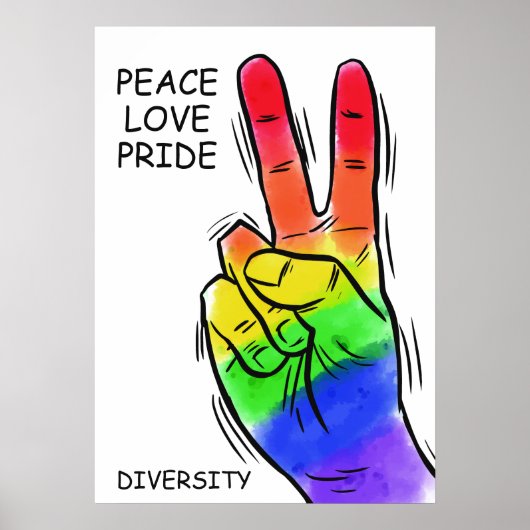 カスタム文字&カラーレインボーピースポスター ポスター (正面)