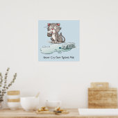 カスタム文字&カラー泣き叫び猫ポスター ポスター (キッチン)