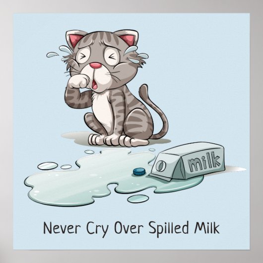 カスタム文字&カラー泣き叫び猫ポスター ポスター (正面)