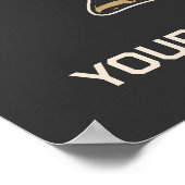 カスタム文字&カラー野球選手 ポスター (角)