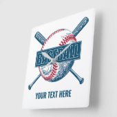 カスタム文字&カラー野球 スクエア壁時計 (傾斜)