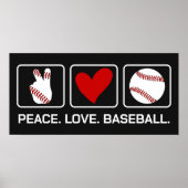 カスタム文字&カラー野球 ポスター (正面)