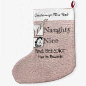 カスタム文字/クリスマスいけなバラ金ゴールドレトロ ラージクリスマスストッキング (裏面)