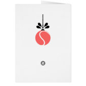 🎾🎄カスタム文字、サンゴと黒テニスボーブル (裏面)