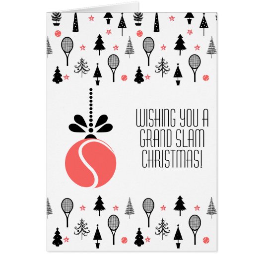 🎾🎄カスタム文字、サンゴと黒テニスボーブル (正面)