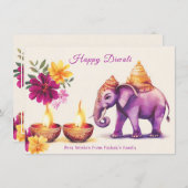 カスタム文字、ディワリエレファントグレース シーズンカード (正面/裏面)