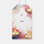 カスタム文字、ディワリ水カラーライト&祝 ギフトタグ (裏面)