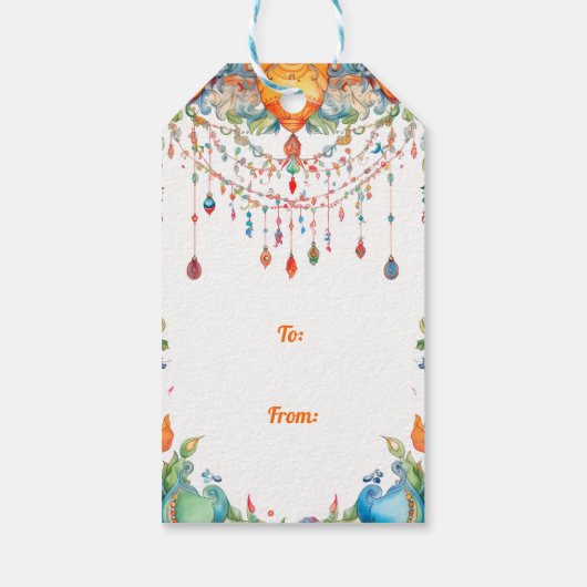 カスタム文字、ディワリ調和ラベル ギフトタグ (裏面)