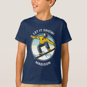 カスタム文字&ネームSNOWBOARDER Tシャツ