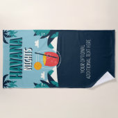 カスタム文字「ハバナの夜」 ビーチタオル (正面)