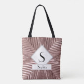 カスタム文字/バラ金ゴールドアールデコメタリックエレガント トートバッグ (裏面)