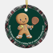 🎾🎄カスタム文字、パデル動力クリスマス セラミックオーナメント (正面)