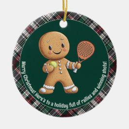 🎾🎄カスタム文字、パデル動力クリスマス セラミックオーナメント