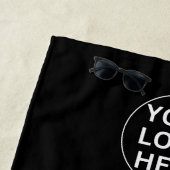 カスタム文字&ビジネスロゴBlack & White Branded ビーチタオル (インサイチュ)