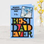 カスタム文字&フォト最高のパパEVERあいさつカード カード (黄色い花)