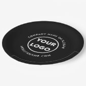 カスタム文字・ブラック・ビジネスイベント ペーパープレート (アングル)