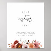 カスタム文字、ブルゴーニュ、ピンク結婚のサインを追加 ポスター (正面)