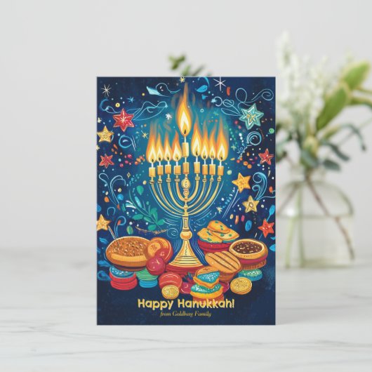 カスタム文字(ユダヤ教)メノラー魔法挨拶 シーズンカード (スタンド正面)