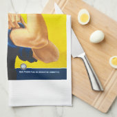 カスタム文字、リベッターのロージー、「私たちはできる！」 キッチンタオル (四つ折り)