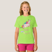 カスタム文字/レインボーかわいいカラフルユニコーン Tシャツ (正面フル)