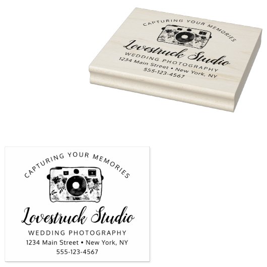 カスタム文字・ロゴ撮影事業用カメラ ラバースタンプ (押印)