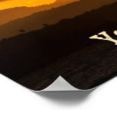 カスタム文字 |丘の夕日 ポスター (角)