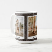 カスタム文字/写真ビクトリアンヴィンテージブラウンダマスク コーヒーマグカップ (正面左)