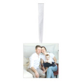 カスタム文字/写真ボタニカルグリーンリーフエレガント キューブオーナメント (右)