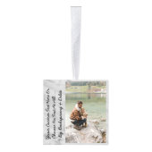 カスタム文字/写真大理石グレー白石 キューブオーナメント (右)