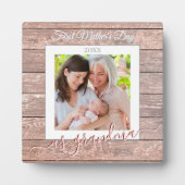 カスタム文字+写真第1母の日のギフト素朴 フォトプラーク (正面)