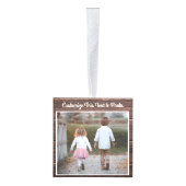 カスタム文字&写真/木製エレガントカントリーウッド キューブオーナメント (右)