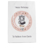 カスタム文字〔占星術の〕十二宮図標識《星座》乙女座 ミディアムペーパーバッグ (正面)