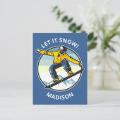 カスタム文字&名前SNOWBOARDER ポストカード (スタンド正面)