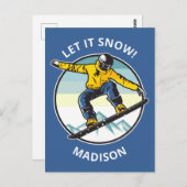 カスタム文字&名前SNOWBOARDER ポストカード (正面/裏面)