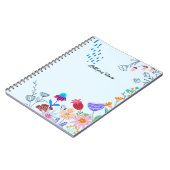 カスタム文字-抽象芸術と線の花 ノートブック (左側)