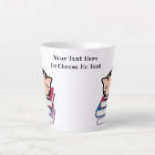 カスタム文字/書籍愛好者猫好きかわいい子猫 カフェラテマグ (正面)