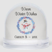 カスタム文字、最高のボス水色レトロ雪だるま (裏面)