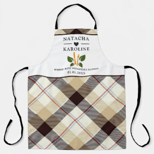 カスタム文字、水彩キッチン エプロン