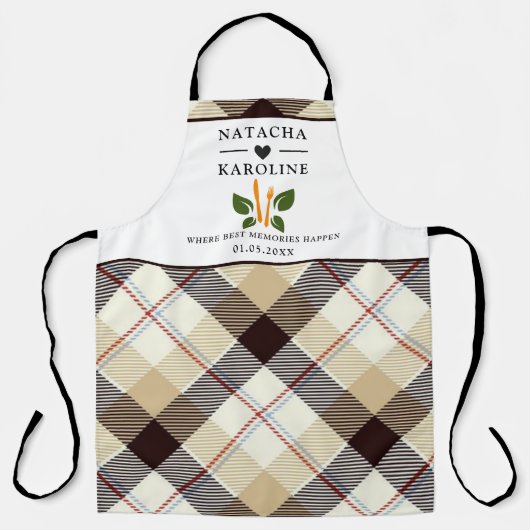 カスタム文字、水彩キッチン エプロン (正面)